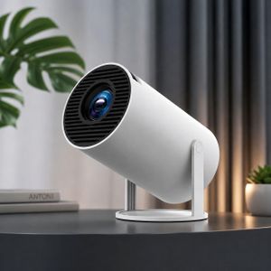 Mini Projecteur HY300 Android 11 - WiFi 6 - Bluetooth 5.0 - Rotation 180° - Support 4K - Cinéma Maison