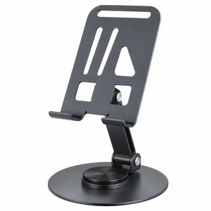 Support de bureau rotatif 360° pour téléphone et tablette en métal noir