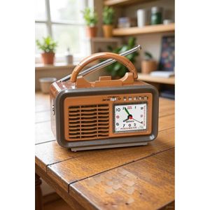 Radio FM Rétro Portable Waxiba XB-900BT – Bluetooth, Lecteur MP3 USB/TF, Horloge à Quartz Intégrée et Lampe Torche LED – Design Vintage Classique – Rechargeable & Multi-bandes FM/AM/SW