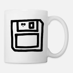 floppy disk happy black hardware discette nerd Mug, Haut Qualité , كأس ,كوب مخصص ,هدية عيد ميلاد