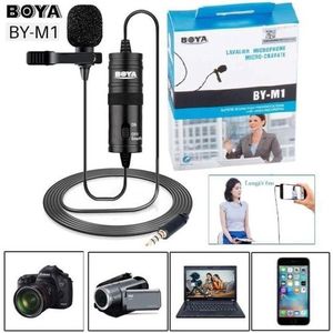 Boya BY-M1 Auxiliaire Microphone cravate 3,5 mm pour Smartphone/Canon/Nikon  Noir