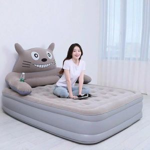 Matelas Gonflable avec Dossier en Forme de Chat – Lit Pneumatique Floqué Ultra Confort pour Adultes et Enfants