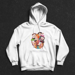 هودي سويت شيرت بغطاء للرأس للرجال - ابيض - Phineas And Ferb Cartoon