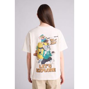 Defacto T-shirt oversize Tom & Jerry à col rond manches courtes
