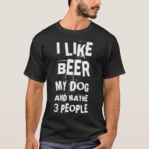 I Like Beer My Dog And Maybe 3 People Funny Dog T-Shirt unique design - t shirt tres bon qualite