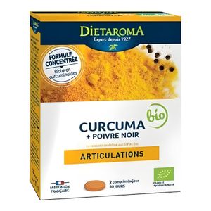 Dietaroma Curcuma + Poivre Noir - Confort des Articulations - 60 Gélules - Fabriqué en France