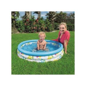 Bestway Piscine de 102 x 25 cm // Piscine Gonflable 3 anneaux pour Enfant