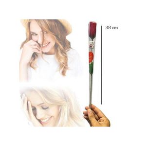 Rose artificielle rouge Bouquet Fleurs 1 PC Anniversaire,Mariage,Fête,Décor