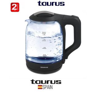 Taurus  Bouilloire en verre cristal prima Glass 1.8L rotation 360° 1500 W - 2 ans de garantie
