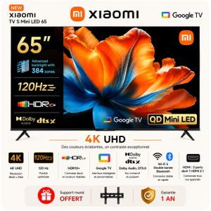 XIAOMI 65 S Mini LED 4K UHD Smart Google TV Dolby Audio HDR10+, Game Boost 120 Hz + Support Gratuit