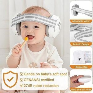 Casque protection anti-bruit pour bébé réglable avec bandeau souple (couleur aléatoire)