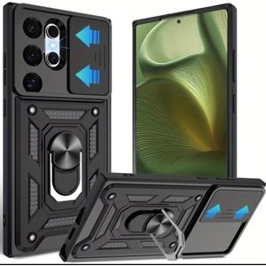 Case Coque de protection pour téléphone avec lentille coulissante et support, compatible avec Samsung Galaxy S26 ultra
