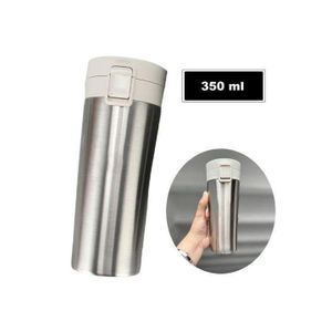 Thermos de Voyage 350ml Isotherme INOX – Tasse à Café Thermique avec Couvercle – Mug Isotherme Réutilisable pour Boissons Chaudes et Froides – Gobelet de Voyage Anti-Fuite pour Bureau, Voiture et Déplacement