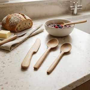 Pack de 2 cuillères et 1 couteau en bois de thuya