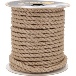 Corde de Jute Naturelle 18mm Épaisse (50m) – Diamètre Idéal pour Décoration, Garde-Corps Escalier, Aménagement Jardin, CrossFit & Artisanat Handmade