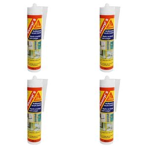 Sika Mastic Acrylique - Scellant Polyvalent - Blanc - 300ml - Lot de 4