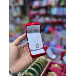 Collier Femme Élégant avec Pendentif Double Cœur et Chaîne Fine