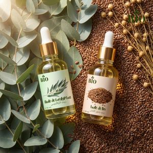 Bio Huile de eucalyptus 50 ml et Huile de lin 50 ml cosmétique organic éclat