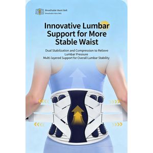 حزام دعم قطني لتخفيف آلام الظهر، لوحة فولاذية، تصميم قابل للإزالة، دعم ظهر للجلوس لفترات طويلة، للرجال والنساء. (جودة جيدة)