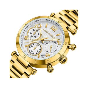 MINI FOCUS montre-bracelet de luxe pour femmes, chronographe à Quartz, acier inoxydable