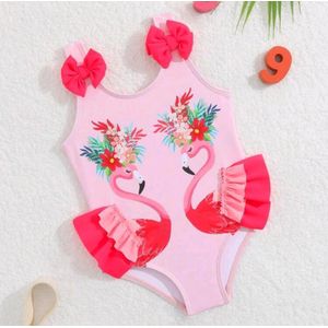 Maillot de Bain Une Pièce Flamants Roses pour Fillette