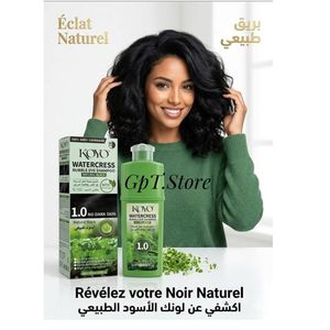 Koyo  Shampoing Colorant Naturel aux Herbes – Couvre 100% des Cheveux Blancs – Couleur Noir Naturel,420ml