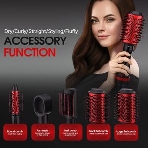 Dsp Brosse à air chaud 5 têtes, sèche-cheveux, lisseur électrique à vent fort, boucleur, peigne à rouleaux, outil de coiffage pour femmes