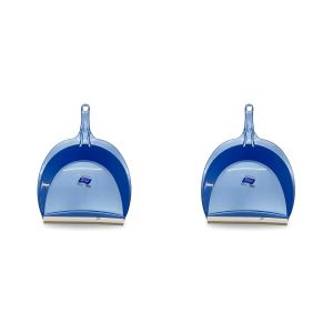 Pelle à poussière - Plastique - Nettoyage domestique - Bleu - Lot de 2