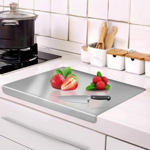 Planche à découper inox double face avec rebord en L – Acier Inoxydable Alimentaire