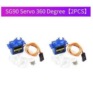 2 pièces SG90 servomoteur micro 9g 180 360 degrés montage SG90 kit sans engrenage métallique pro RC voiture jouet avion Arduino UNO bricolage