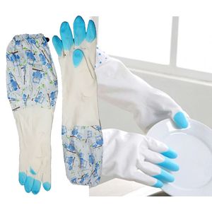 Gant de cuisine Vaisselle Gants pour le travail M¿¿nage Nettoyage Nitrite  Acier Multifonctionnel Plastique Latex ¿¿tanche Lave-Vaisselle