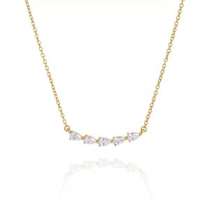 Clémentine Paris Collier de luxe pour femme plaqué or Gouttes Cristal CGN254