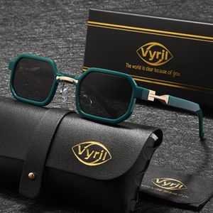 Lunettes de Soleil Homme Vintage Carrées UV400 – Monture Premium Polycarbonate avec Étui et Chiffon Inclus