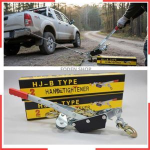 Treuil manuel de 2 tonnes avec 2 crochets et double engrenage,Extracteur de câble pour levage automobile et sauvetage de véhicule