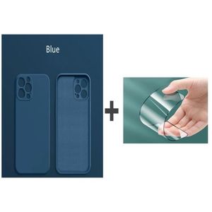 2 pièce Pochette pour iPhone 14 pro Bleu + ciramik anti casé Noir