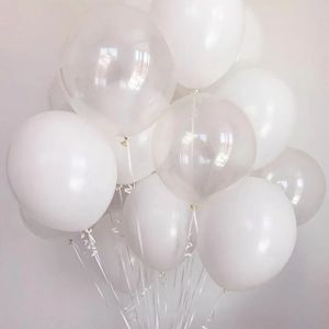20 ballons Transparent & Blanc 31 CM / pour décorations anniversaire
