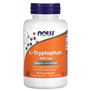 Now Foods L-Tryptophan, 500 mg {Favorise un sommeil réparateur + Favorise la relaxation}, 60 Veg Capsules (500 mg per Capsule)