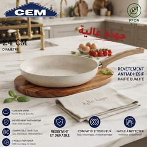 Cem Poêle à frire de 24 cm principalement en céramique 