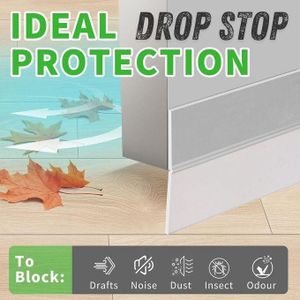 Drop Stop Joint d'étanchéité de porte, Ruban de silicone pour coupe-froid, joint de bas de porte de douche auto-adhésif et bande isolante pour cadre de porte, fenêtres et interstices de verre ( transparent )