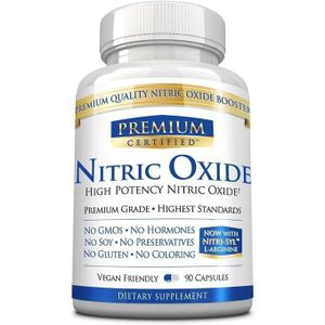Premium Certified Oxyde nitrique - Mélange de L-arginine avec AAKG, AKIC, mono et malate - Soutien avant et après l'entraînement - Végétalien - 90 capsules