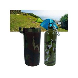 Bouteille d'eau en plastique pour camping avec housse isolé 1 litre