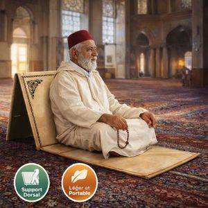 سجادة صلاة قابلة للطي مع مسند ظهر مريح – سجادة وتكاية في نفس الوقت للصلاة والجلوس – خفيفة وسهلة الحمل بألوان متنوعة