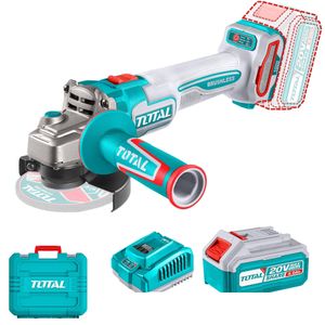 TOTAL Meuleuse d'angle sans fil 20V 115mm 1000W batterie et chargeur