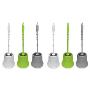 Brosse WC - Plastique - Nettoyage Efficace - Assortiment de Couleurs - Lot de 2