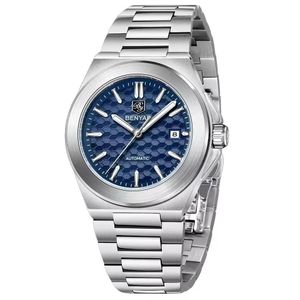 Benyar Montre Mécanique Automatique Pour Homme Bleu Luxe Étanche 