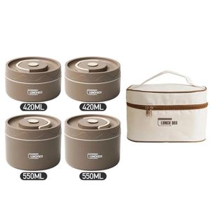 Ensemble de Boîtes Repas Isothermes avec Sac Isoterme - Kit Lunch Box Hermétique  pour Bureau, École et Voyage