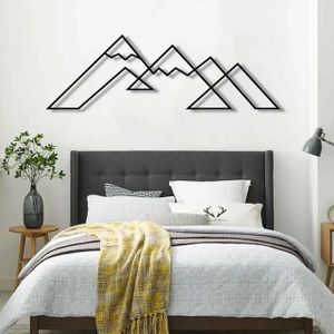 Tableau Mural en Métal - Montagnes Minimalistes - Décoration Murale 100 × 50 cm