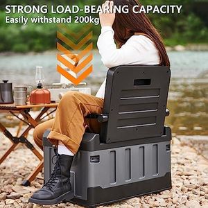 Boîte de rangement robuste avec siège pliable