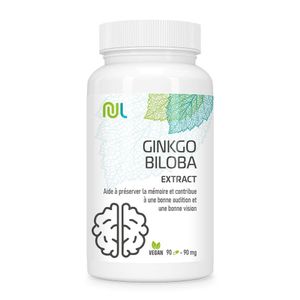 Extrait de Ginkgo biloba soutient la circulation sanguine, maintient concentration et mémoire