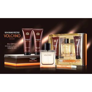Prestige coffret cadeau Volcano  :  mini parfum en vaporisateur 15 ml, Gel douche 125 ml, Après-rasage 125 ml & parfum 
